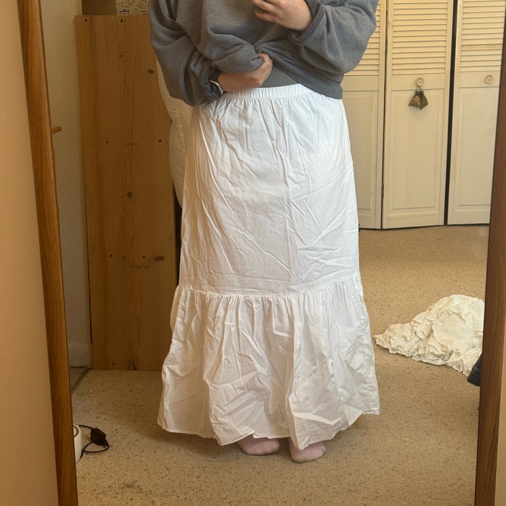 Aerie White Maxi Skirt